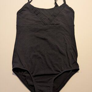 Cat & Jack Leotard Girls L 10/12 Black Cami Stretch Dance Gymnastics